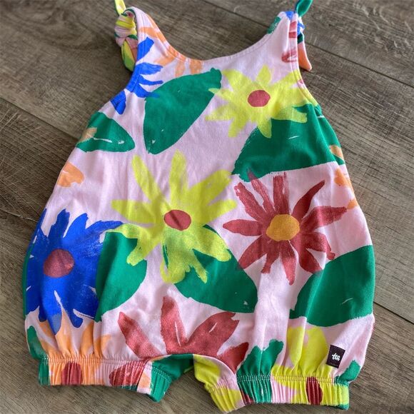 Vibrant TEA Floral Baby girl Romper 3-6 Months Multicolor - Picture 1 of 3